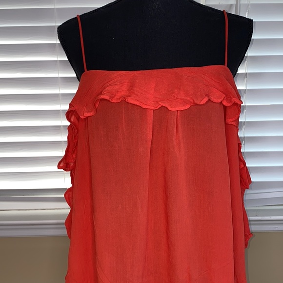 Women's Ruffled Red Top - Picture 5 of 12